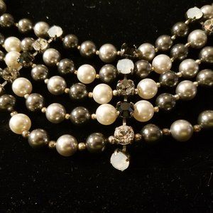Vintage Ermani Bulatti Pearl and Stone Choker 1970